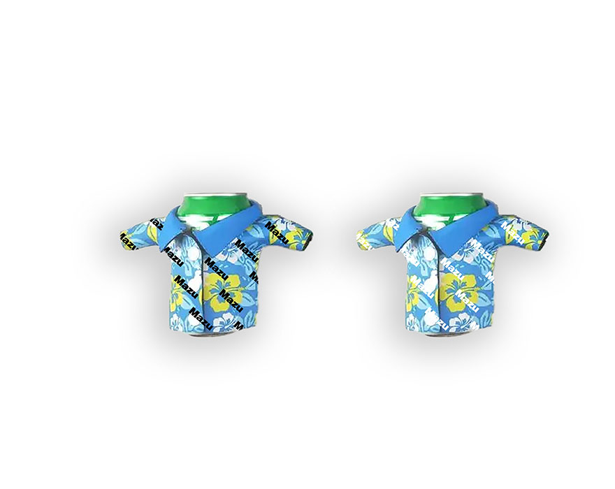 Neoprene Mini Hawaiian Shirt Can Cooler 
