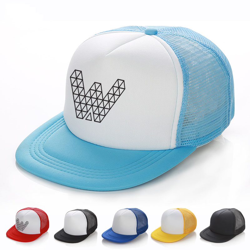 Promo front foam flat bill poly mesh cap 