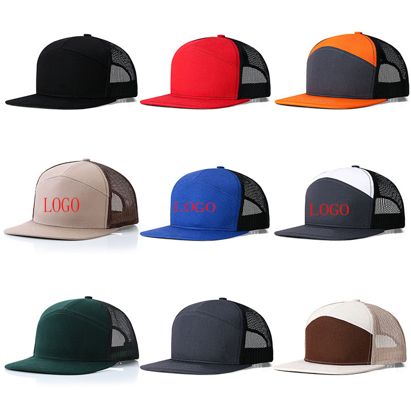 Richardson 7 Panel Cotton mesh Flat Bill Hats 